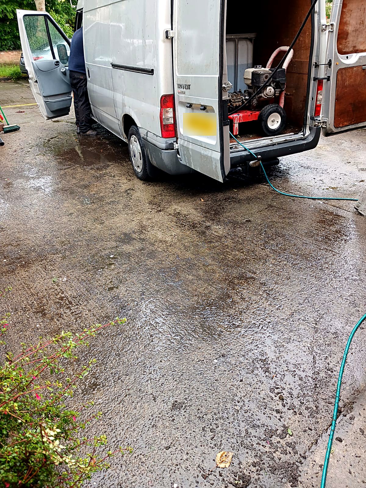 Driveway power wash — before