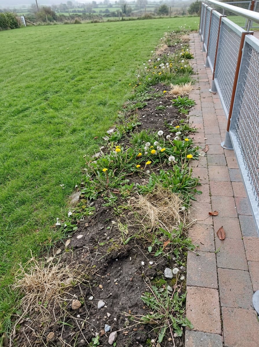 Sleeper raised bed & planting — before
